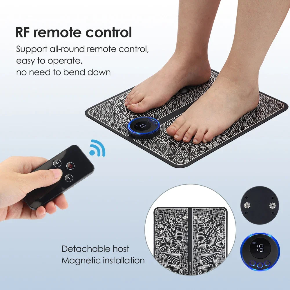Electric EMS Foot Massager Pad Relief Pain Relax Feet Acupoints Massage Mat Shock Muscle Stimulation Improve Blood Circulation