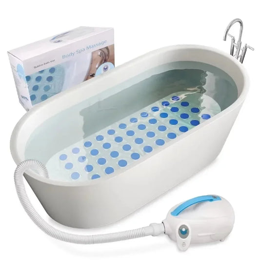 Thermal Bubble Bath Spa Mat - Motorized Air Pump & Non-Slip Base - Serenelife