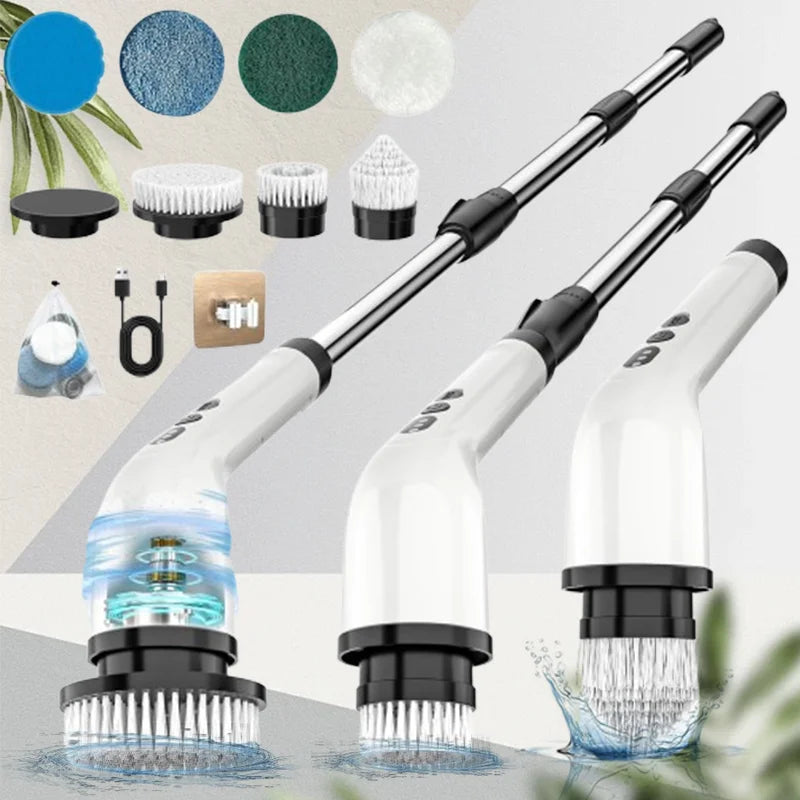 Electric Cleaning Brush with 7PCS Heads Bathroom Kitchen Cordless Handheld Shower Scrubber Spin Cleaner Multifunctional Cleaner