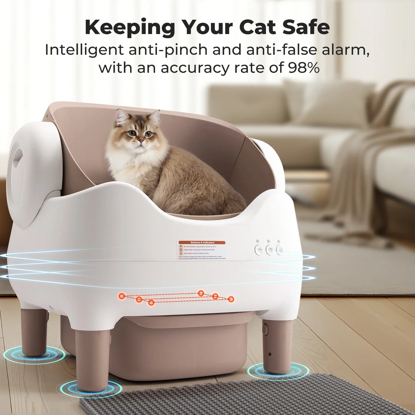 Lunapurr Self Cleaning Cat Litter Box Automatic With App Control Odor Free For Multi Cats