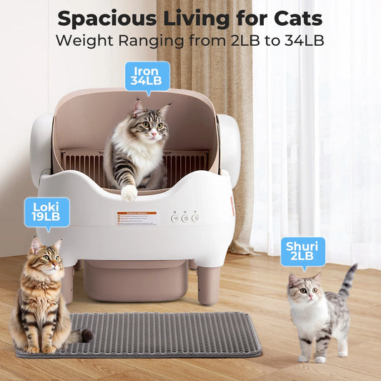 Lunapurr Self Cleaning Cat Litter Box Automatic With App Control Odor Free For Multi Cats