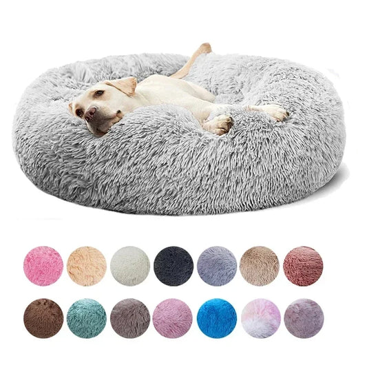 Super Soft Pet Bed Plush Full Size Washable Calm Bed Donut Bed Comfortable Sleeping Artifact