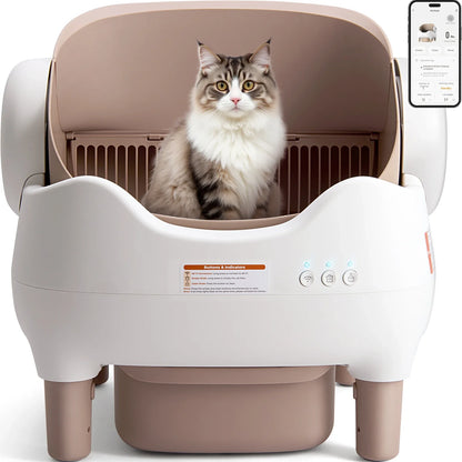 Lunapurr Self Cleaning Cat Litter Box Automatic With App Control Odor Free For Multi Cats